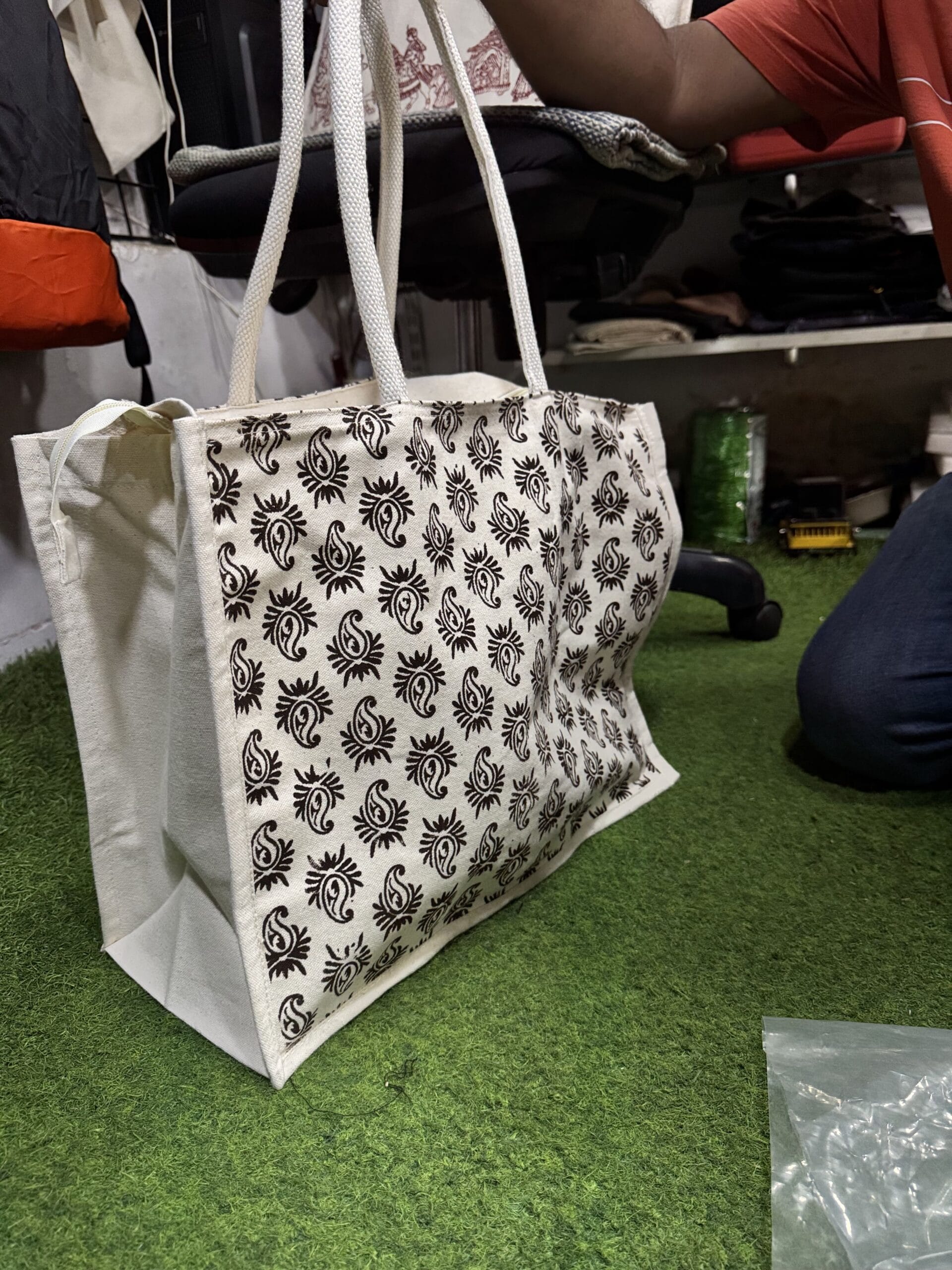 vendor with bag