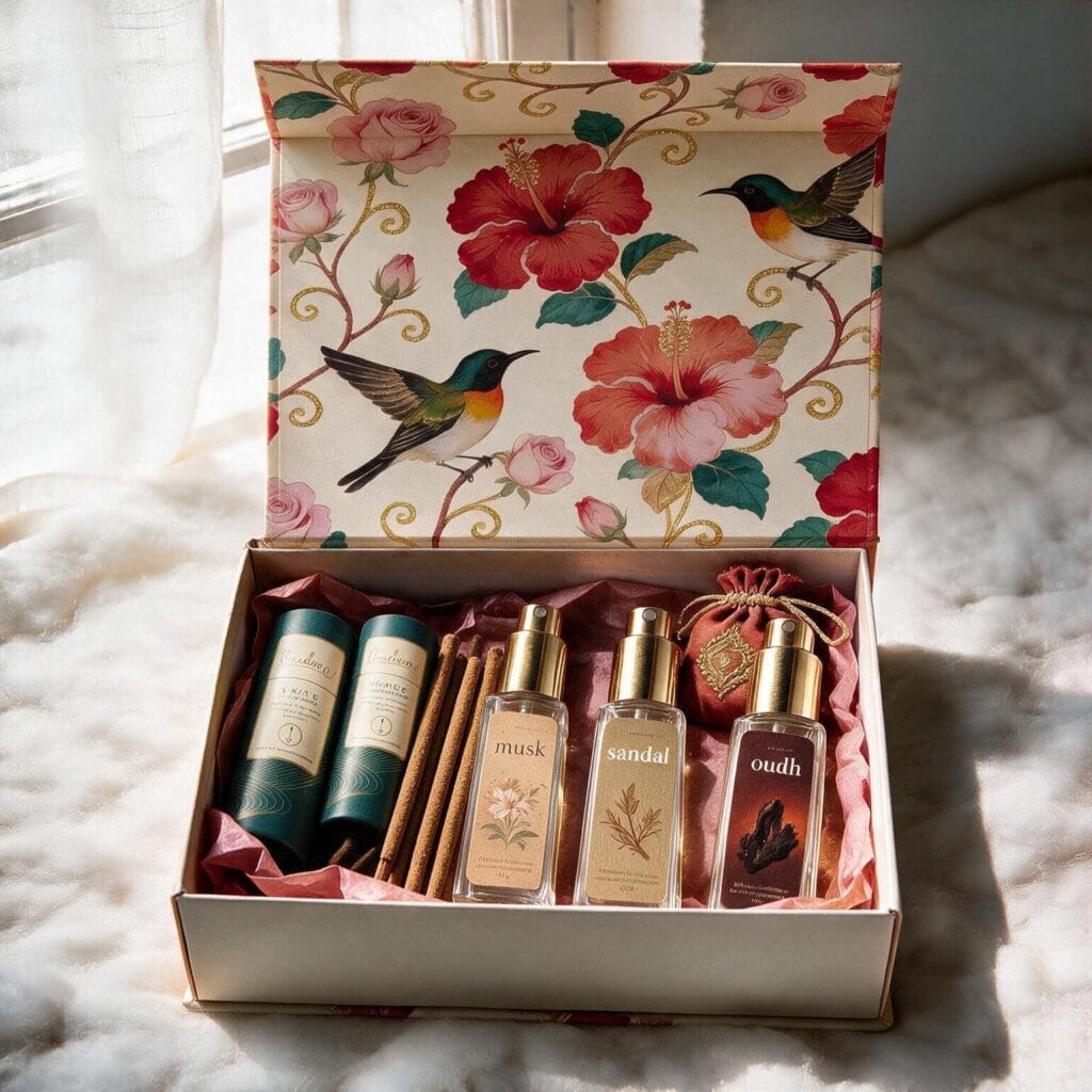 Evening Box concept styled with incense